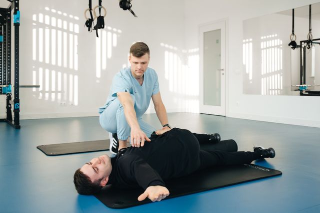 Physical therapy clinic treatment room